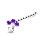 J Letter Silver Bone Nose Stud NSKD-663